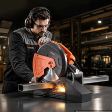 14-Inch Metal Chop Saw 2800W Motor ±45° Adjustable Dry Cut Blade Guard & Chip Box