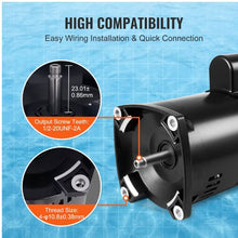 1.5 HP Pool Pump Motor 56Y Frame 115V/230V 3450 RPM Square Flange Replacement Motor