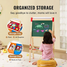 Kids 3-in-1 Wooden Art Easel – Double-Sided Magnetic Whiteboard & Chalkboard with Paper Roll