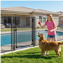 Pool Fence Gate 4 x 2.5 FT Child Safety Gate for Inground Pools 352GSM Teslin PVC Mesh Metal Latch (Black)
