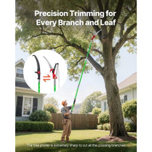 27 Ft Extendable Manual Pole Saw Tree Pruner with Scissors & Sharp Steel Blade for High Branch Trimming