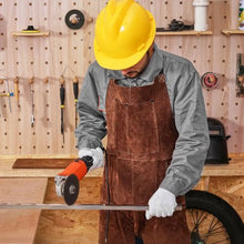 Heavy Duty Split Leg Cowhide Welding Apron – Flame & Heat Resistant Safety Apron with 3 Tool Pockets (L Size)