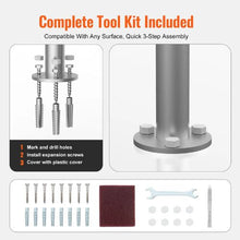 36 x 13 In Aluminum Pool Handrail Rustproof Safety Rail with Base Plate for Pools Spas & Docks