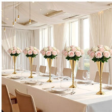 Wedding Flower Vase, 16.9" Gold Trumpet Centerpiece Vases for Wedding & Party Decor (20PCS)