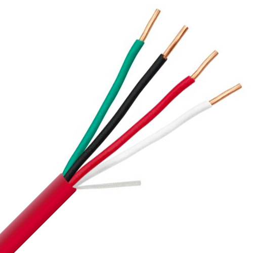 18/4C FPLP Solid PVC Plenum Unshielded 75C Fire Alarm Cable 300V
