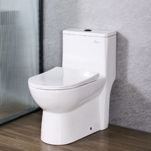 Vortex Dual-Flush One-Piece Toilet 1.1/1.6 GPF Comfortable Chair Seat 12" Rough-In (Black & White)