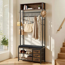 70.9" Hall Tree Coat Rack with Shoe Bench & 3 Drawers – 3-in-1 Organizer with Hooks Shelves & Steel Frame for Entry Bedroom