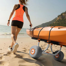 Heavy Duty Kayak & Canoe Cart – 350 lbs Load 12" Inflatable PU Tires 2 Straps Quick Assemble/Disassemble