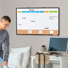 36"x 24" 36"x 24" Monthly Calendar Whiteboard Combo with Aluminum Frame – 2-in-1 Magnetic for School Office