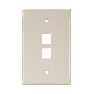 2-Port Midsize Single-Gang QUICKPORT Wallplate Light Almond 41091-2TN