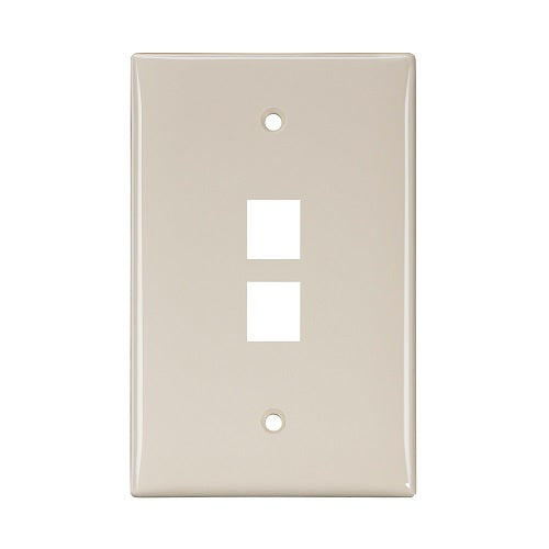 2-Port Midsize Single-Gang QUICKPORT Wallplate Light Almond 41091-2TN
