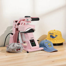Hat Heat Press 4 Interchangeable Platens Temperature & Time Control HTV & Sublimation (Pink)