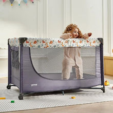 Baby Playpen Travel Crib Quick-Folding with Wheels Breathable Mesh & Travel Bag Portable Kids Activity Center for 0-36 Months