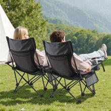 Reclining Camping Chair – 4 Position Folding Lounger with Headrest & Footrest (Gray)
