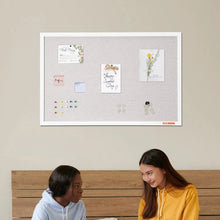 36" x 24" White Cork Board with Linen Surface Board for Home School Office