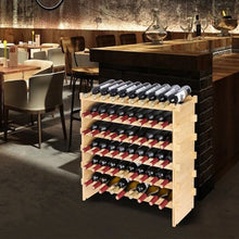 72 Bottle Wine Rack – 8-Tier Solid Bamboo Wood Storage for Kitchen & Bar – Natural Color