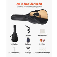 41 Inch Dreadnought Acoustic Guitar Bundle with Gig Bag Tune Capo & Accessories (Natural)