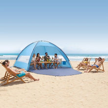 8-Person Beach Tent Sun Shelter – UPF 50+ Portable Canopy with Carry Bag & Sand Pockets for Camping & Outdoor Use