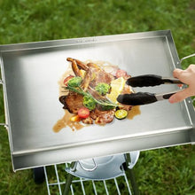 23.5"x16" Stove Top Seasoned Stainless Steel Griddle for BBQ Gas Grills Silver