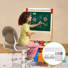 32-Piece Kids Easel Painting Accessory Set with Chalks, Markers & Paper Rolls for Kids