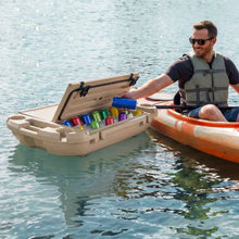 40 QT Floating Cooler with Dry Storage & Tow Rope Floating Ice Chest (Apricot)