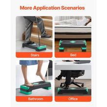 28-Inch Adjustable Aerobic Step Platform with 4 Risers Non-Slip Surface (Green)