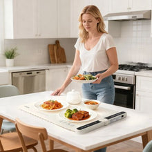 Electric Warming Tray Rollable Silicone Food Warmer 9 Temperature Settings Auto Shut-Off Child Lock