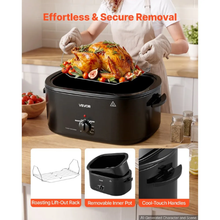 24QT Electric Roaster Oven 1450W Viewing Lid Defrost & Warm Functions Removable Pan & Rack Black