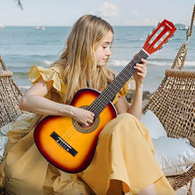 30 Inch Classical Guitar Starter Kit, Sunburst Basswood Guitar with Gig Bag & Accessories