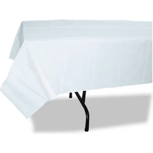 54"W x 108"L Rectangular Table White Cover 20/Carton Paper With Plastic Liner TCO31108