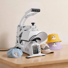 Hat Heat Press 4 Interchangeable Platens Cap Stretcher Temperature & Time Control HTV & Sublimation (White)