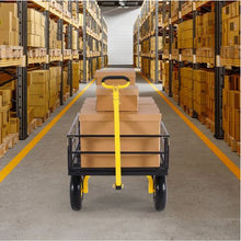 1200 LBS Steel Garden Cart 2-in-1 Utility Wagon with 13" All-Terrain Tires Removable Mesh Sides & Rotating Handle
