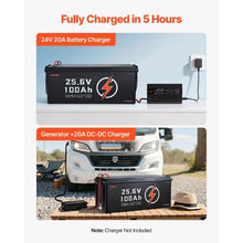 24V 100Ah LiFePO4 Battery 50A BMS 2560Wh Deep Cycle Low Temp Protection for RV Marine