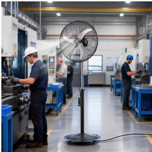 24-Inch Industrial Pedestal Fan - 6,800 CFM High Velocity 3-Speed Oscillating Standing Fan