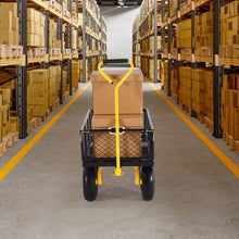 500 LBS Steel Garden Cart Heavy-Duty Wagon with 10" All-Terrain Tires & Removable Mesh Sides