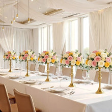 Wedding Flower Vase 15" Gold Crystal Centerpiece Vase for Wedding & Party Decor (16 PCS)