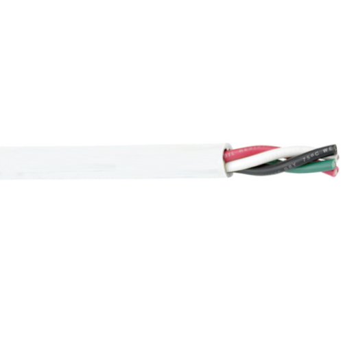 8 AWG 4 Conductor White Jacket Round Boat Cable (Standard Lengths)