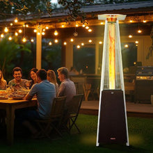48,000 BTU Pyramid Propane Patio Heater Quartz Glass Tube Wheels Hammered Bronze