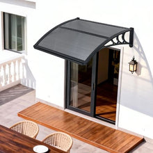 30 x 39 in Door Awning Canopy Polycarbonate Front Door Cover Rain & UV Protection (Smoky Gray)