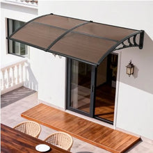 38 x 78 in Door Awning Polycarbonate Canopy with Metal Brackets (Brown)