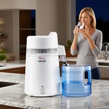 6L Water Distiller 1.6 Gallon Pure Water Purifier for Home, 900W Plastic Distilled Maker with Stainless Steel Interior - (White)