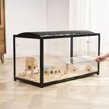 37.8"x18.5"x21.7" Transparent 360° Hamster Cage – Ventilated Small Animal Habitat with Front Door