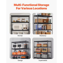 5-Tier Industrial Metal Shelving Unit Black
