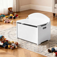 Kids Storage Bench with Backrest & Toy Box (White)