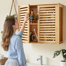 Bathroom Wall Cabinet 2 Doors Adjustable Shelf with 3 Height Levels Over-the-Toilet Wall Mounted with Shelves