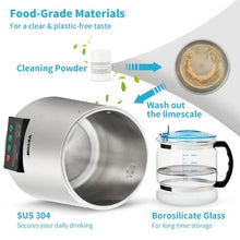 1.1 Gal Water Distiller 750W Stainless Steel Countertop Maker with Timer Temp Display Glass Carafe & 3 Carbon Packs - (Silver)
