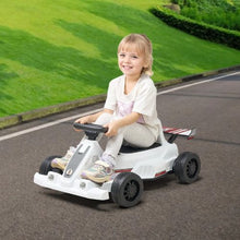 Electric Go-Kart for Kids 6V Battery Powered, 2 MPH Constant Speed, LED Headlight & Horn Ages 2+ White