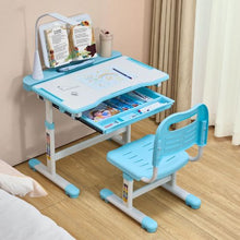 Kids Adjustable Study Desk & Chair Set with Lamp (Blue)