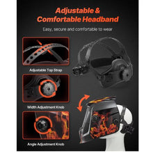 True Color Welding Helmet – Auto Darkening Solar Powered Hood with 2 Arc Sensors, Shade 4/9-13 (Yellow Flame Pattern)