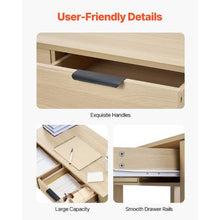 Light Wood Small Kids Desk with Drawers – Modern Rectangle MDF Study Table for Bedroom Home & Office